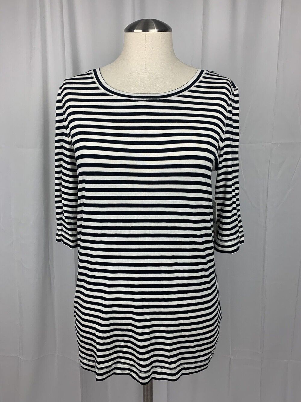 NWT FREE PEOPLE Women's Black/ White STRIPED LEADER OF THE PACK Knit Shirt/Top L
